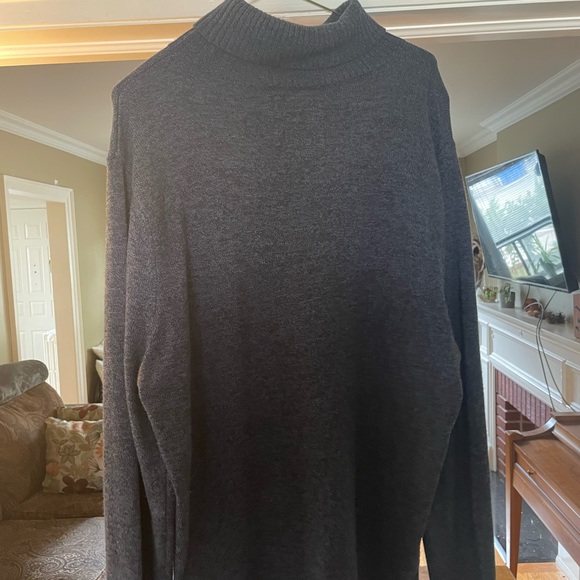 Dark Blue Long Sleeve Turtleneck Sweater - Picture 2 of 3